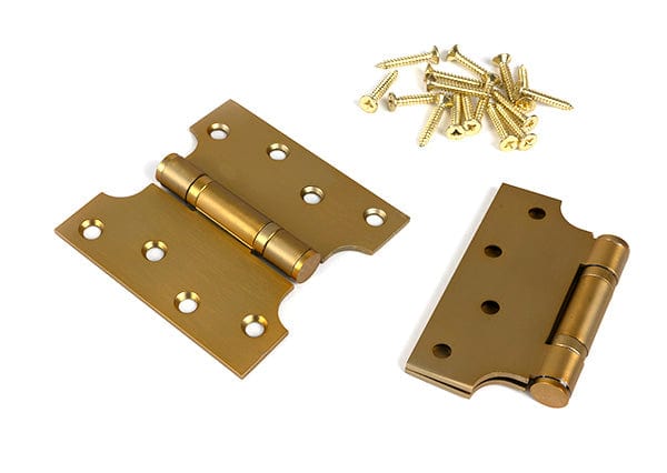 From The Anvil Hinges Satin Brass / Parliament Hinges / 4" x (102mm) From The Anvil - Satin Brass 4" x 2" x 4" Parliament Hinge (pair) ss