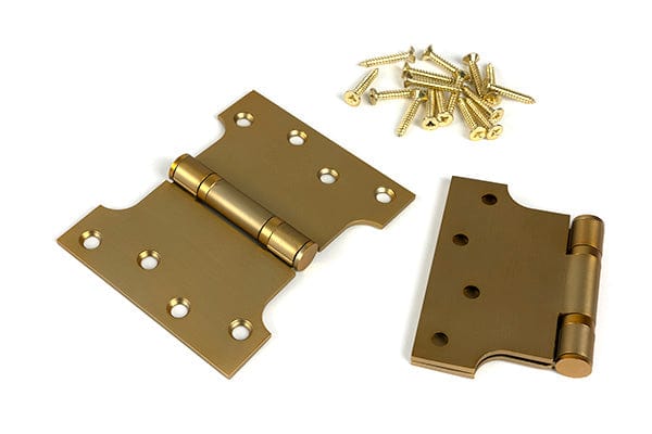 From The Anvil Hinges Satin Brass / Parliament Hinges / 4" x (102mm) From The Anvil - Satin Brass 4" x 3" x 5" Parliament Hinge (pair) ss