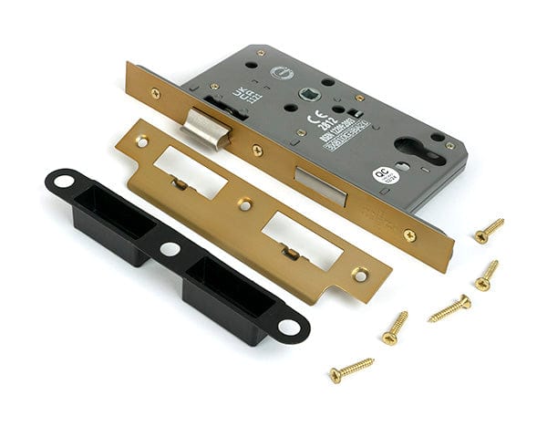 From The Anvil Locks & Latches Satin Brass / DIN Euro Sash Lock / 2.5" / 65mm From The Anvil - Satin Brass Euro Din Sash Lock - 60mm Backset/72mm Centre