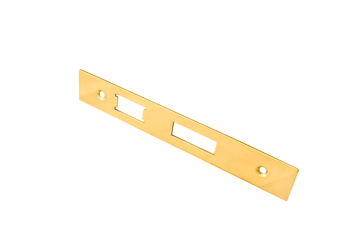 High quality image of Eurospec - Easi - T Forend Strike and Fixing Pack-PVD-Square Forend - PVD | Sku. fsf5004pvd | Trade Door Handles.