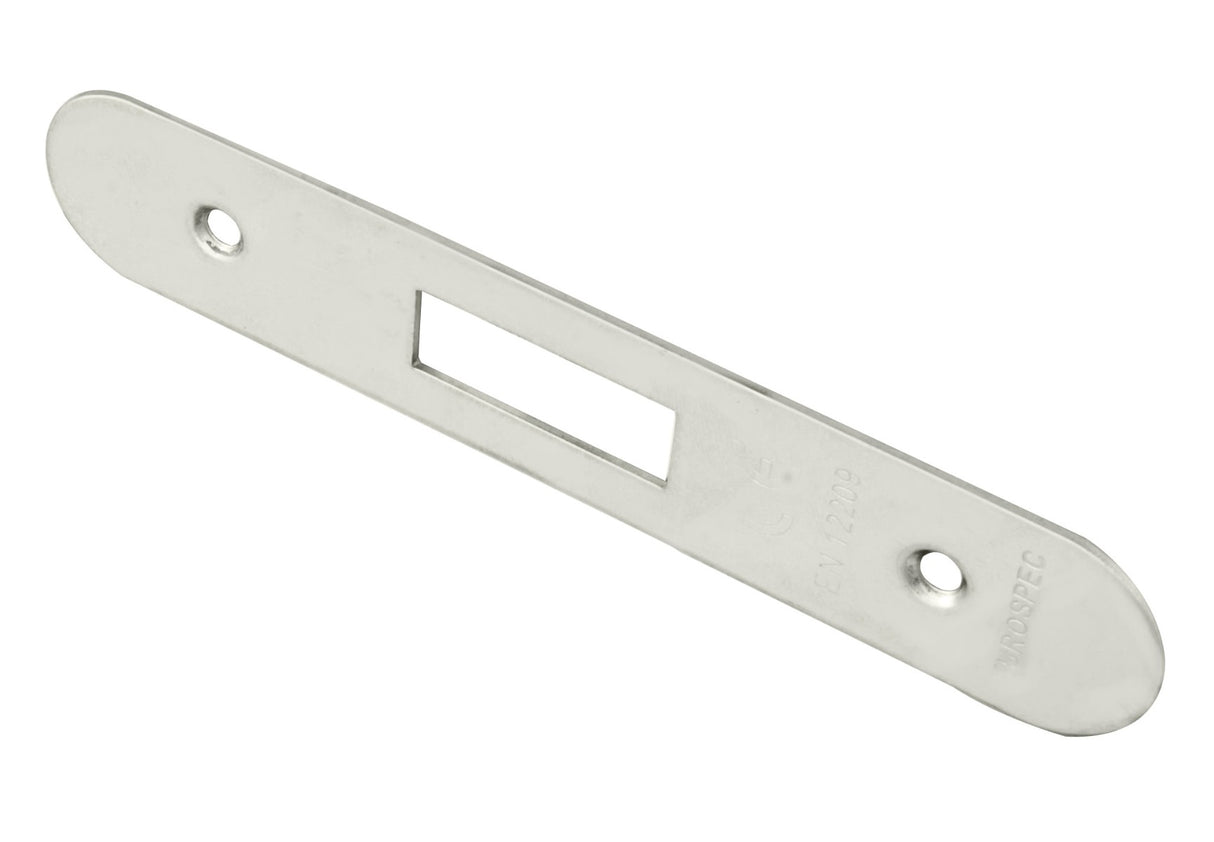 High quality image of Eurospec - Easi T Forend Strikes & Fixing Pack Deadlocks - Radius Forend - Brigh | Sku. fsf5007bss-r | Trade Door Handles.