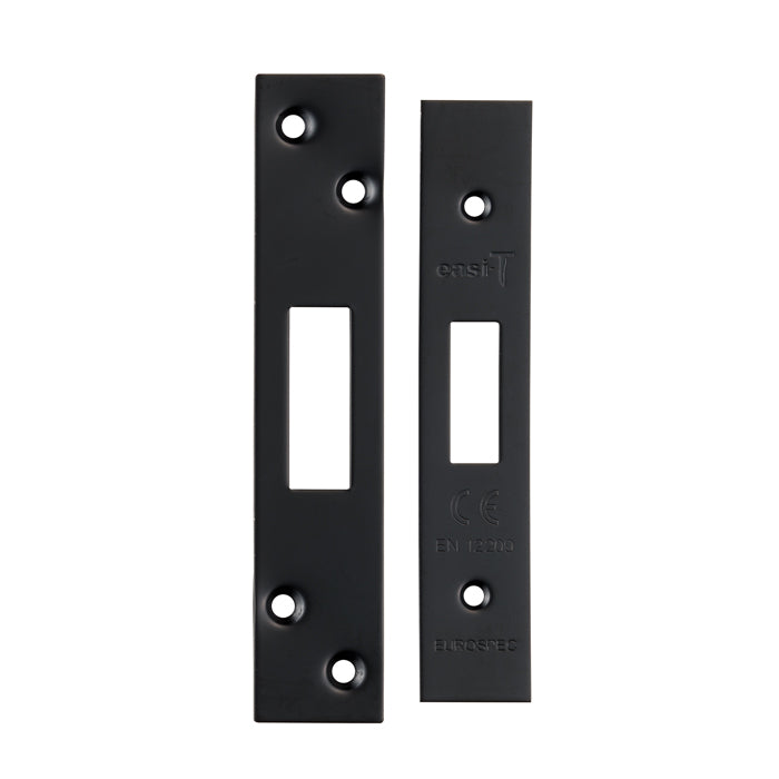 High quality image of Eurospec - Architectural Deadlock Forend & Strike Pack - Matt Black | Sku. fsf5007mb | Trade Door Handles.