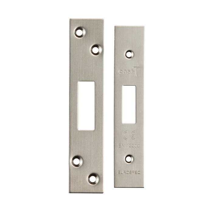 High quality image of Eurospec - Easi T Forend Strikes & Fixing Pack Deadlocks-Satin Stainless Steel-S | Sku. fsf5007sss | Trade Door Handles.