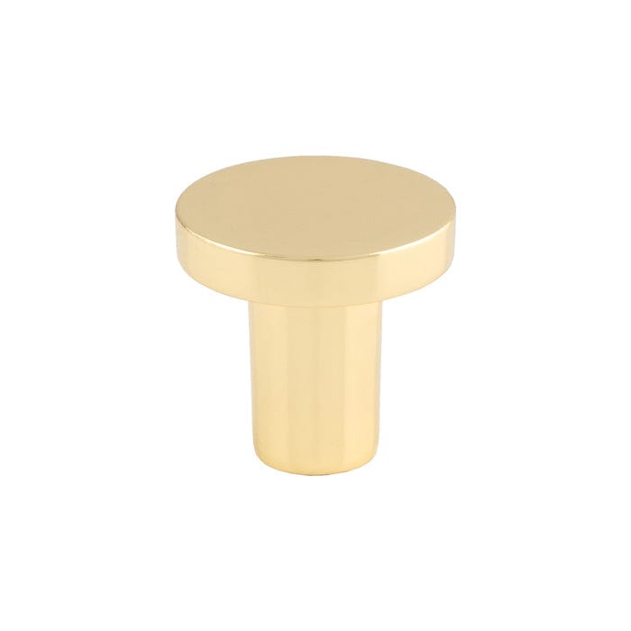 Finger Tip Design Cabinet Hardware Polished Brass / Cabinet Knobs / 26mm Dia. FTD - Circular Cupboard Knob Polished Brass 26mm