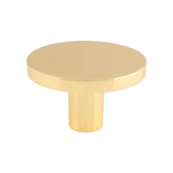 Finger Tip Design Cabinet Hardware Polished Brass / Cabinet Knobs / 41mm Dia. FTD - Circular Cupboard Knob Polished Brass 41mm