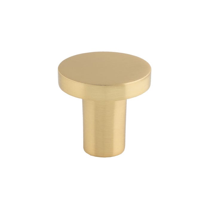 Finger Tip Design Cabinet Hardware Satin Brass / Cabinet Knobs / 26mm Dia. FTD - Circular Cupboard Knob Satin Brass 26mm