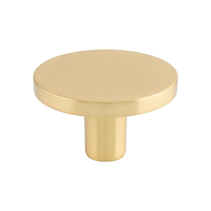 Finger Tip Design Cabinet Hardware Satin Brass / Cabinet Knobs / 41mm Dia. FTD - Circular Cupboard Knob Satin Brass 41mm