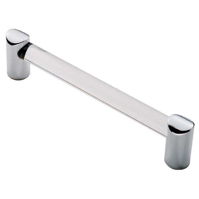 High quality image of FTD - Clear Acrylic Bar Handle 128mm - Acrylic Clear Chrome | Sku. ftd685bacc | Trade Door Handles.