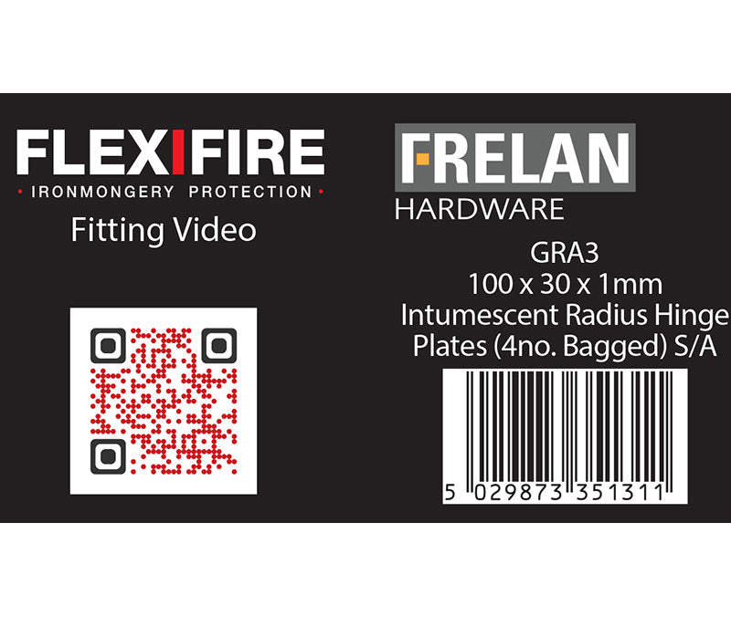 High quality image of Frelan - Intumscent Kits for 102mm Radiused Hinges Pack of Four 1mm 30 Minute Sku. GRA3
