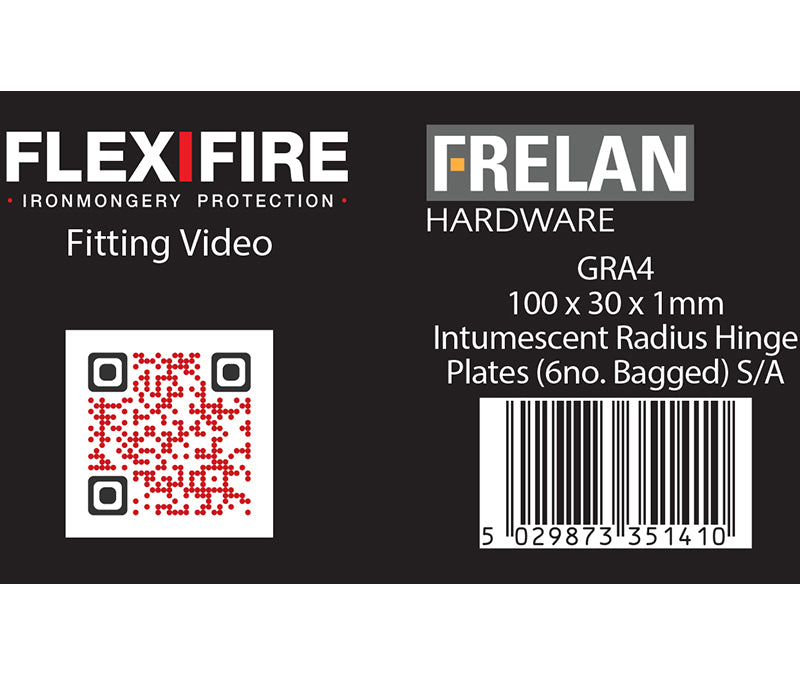 High quality image of Frelan - Intumescent Kits for 102mm Radiused Hinges Pack of Six 1mm 30 Minute Sku. GRA4