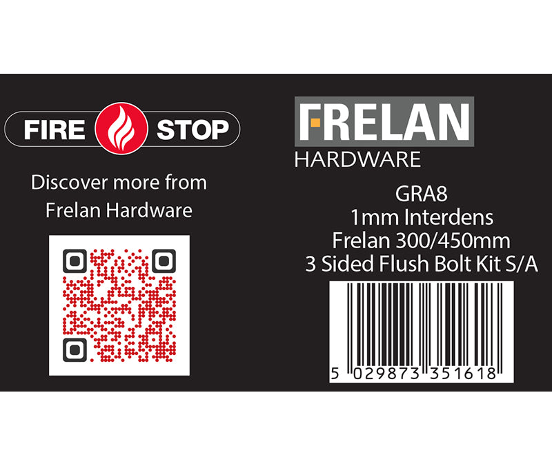 High quality image of Frelan - Kit for 300 & 450mm flushbolts 1mm 30 Minute Sku. GRA8
