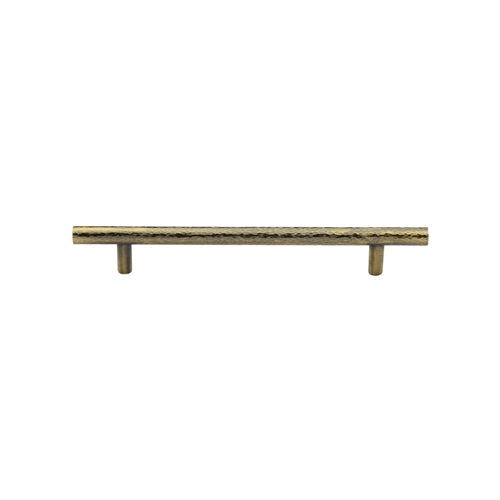 Heritage Brass Cabinet Pull T-Bar Hammered Design 128mm CTC Antique Brass Finish