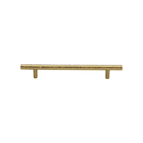 Heritage Brass Cabinet Pull T-Bar Hammered Design 128mm CTC Satin Brass Finish