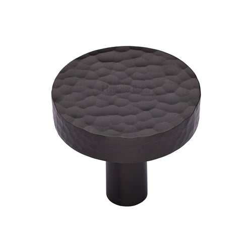 Heritage Brass Hammered Disc Cabinet Knob 32mm Matt Bronze Finish