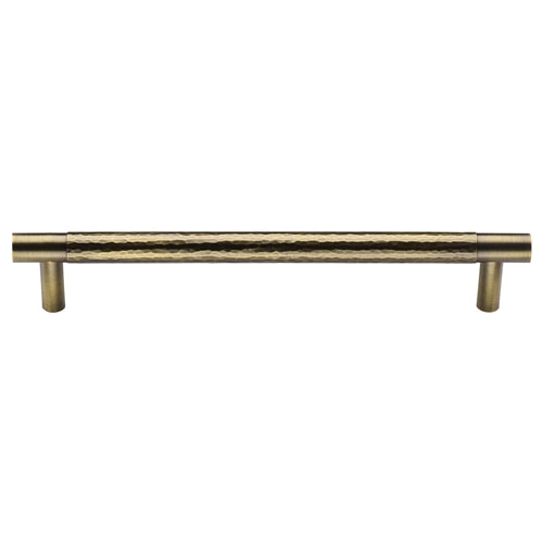 Heritage Brass Cabinet Pull Partial Hammered Design 256mm CTC Antique Brass Finish