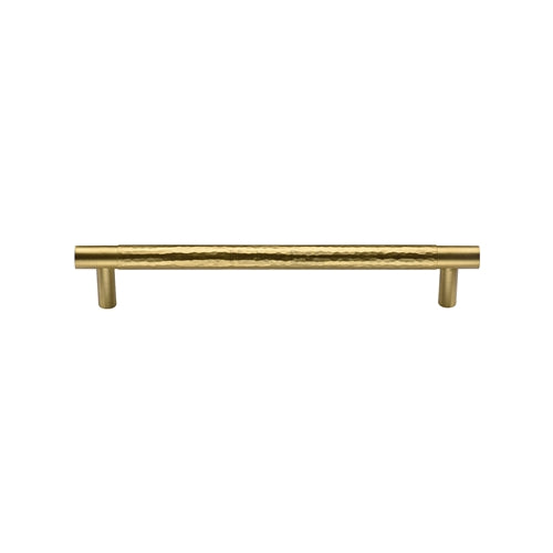 Heritage Brass Cabinet Pull Partial Hammered Design 101mm CTC Satin Brass Finish