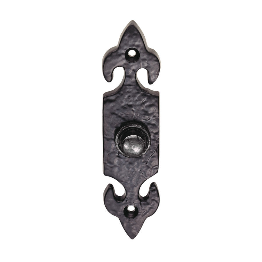 High quality image of Ludlow - Fleur de lys' Bell Push - Black Antique | Sku. lf5534 | Trade Door Handles.