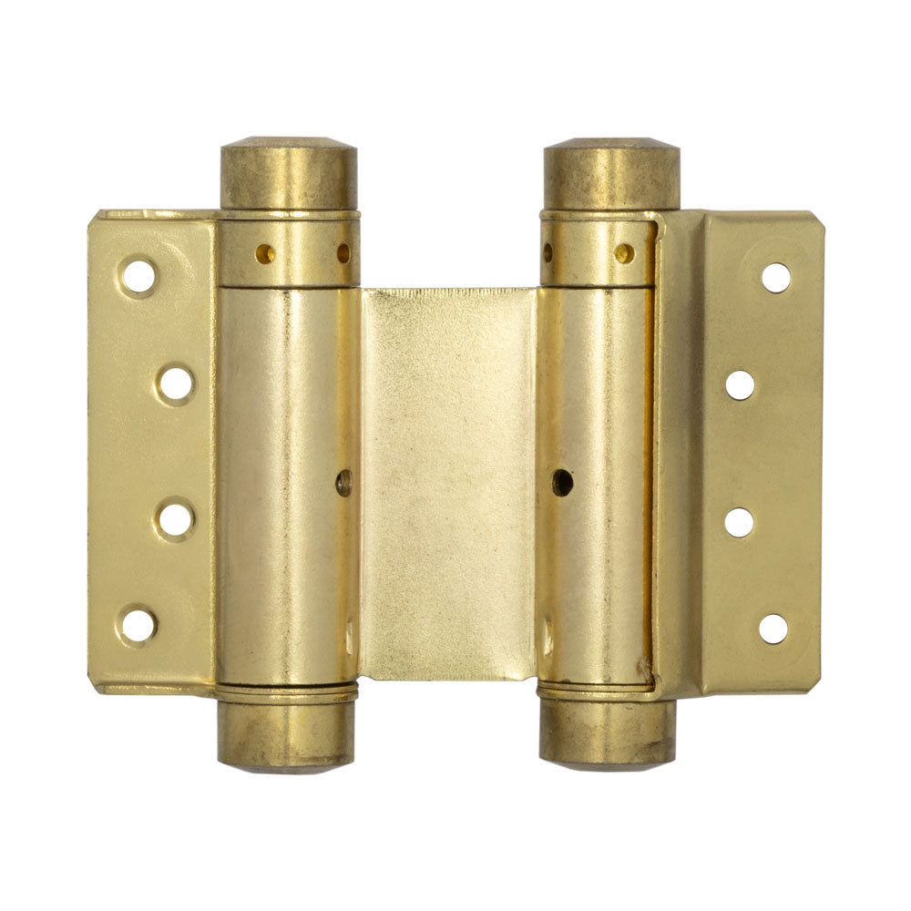 High quality image of Frelan - Double Action Steel Spring Hinges 75mm Electro Brassed Sku. HB3005-3PB