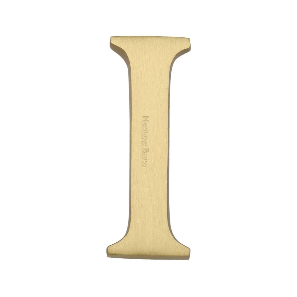 Heritage Brass Door Furniture Satin Brass / Letters / I Heritage Brass - Alphabet I Pin Fix 51mm (2") Satin Brass Finish
