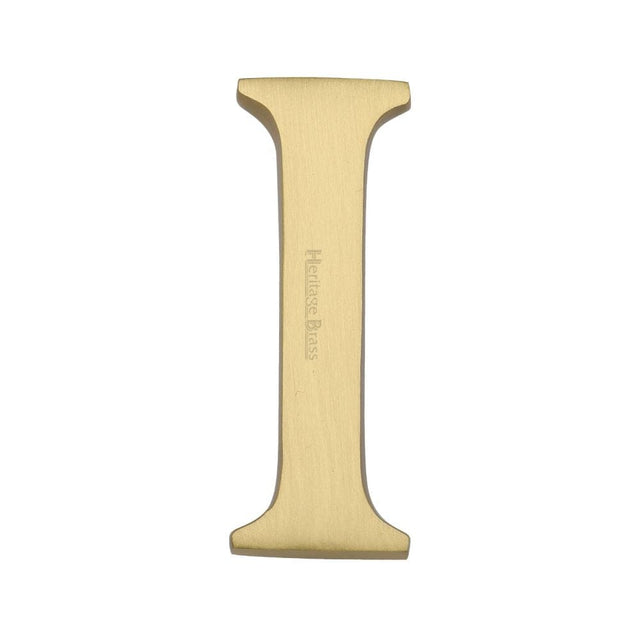 Heritage Brass Door Furniture Satin Brass / Letters / I Heritage Brass - Alphabet I Pin Fix 51mm (2") Satin Brass Finish