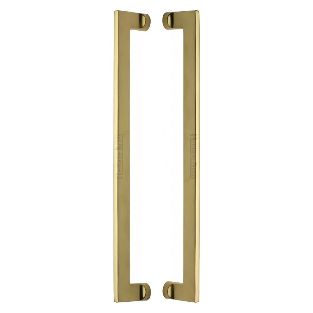 Heritage Brass Door Furniture Polished Brass / Back to Back Fixing Pack Heritage Brass - Back to Back Door Pull Handle Apollo Design 460mm Polished Brass Fi