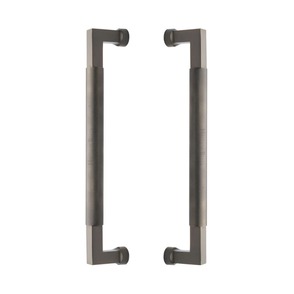 Heritage Brass Door Furniture Antique Brass / Back to Back Fixing Pack Heritage Brass - Back to Back Door Pull Handle Bauhaus Knurled Design 330mm Antique Brass Finish