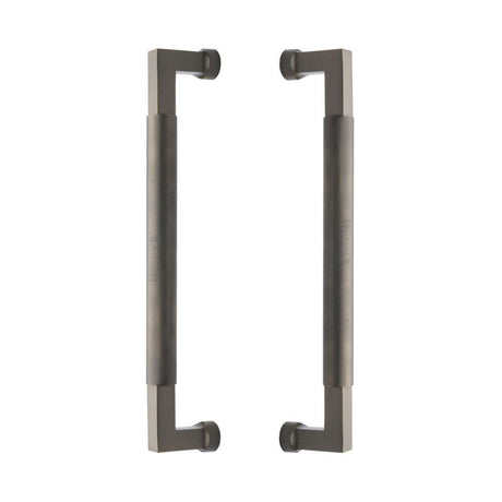 Heritage Brass Door Furniture Antique Brass / Back to Back Fixing Pack Heritage Brass - Back to Back Door Pull Handle Bauhaus Knurled Design 330mm Antique Brass Finish