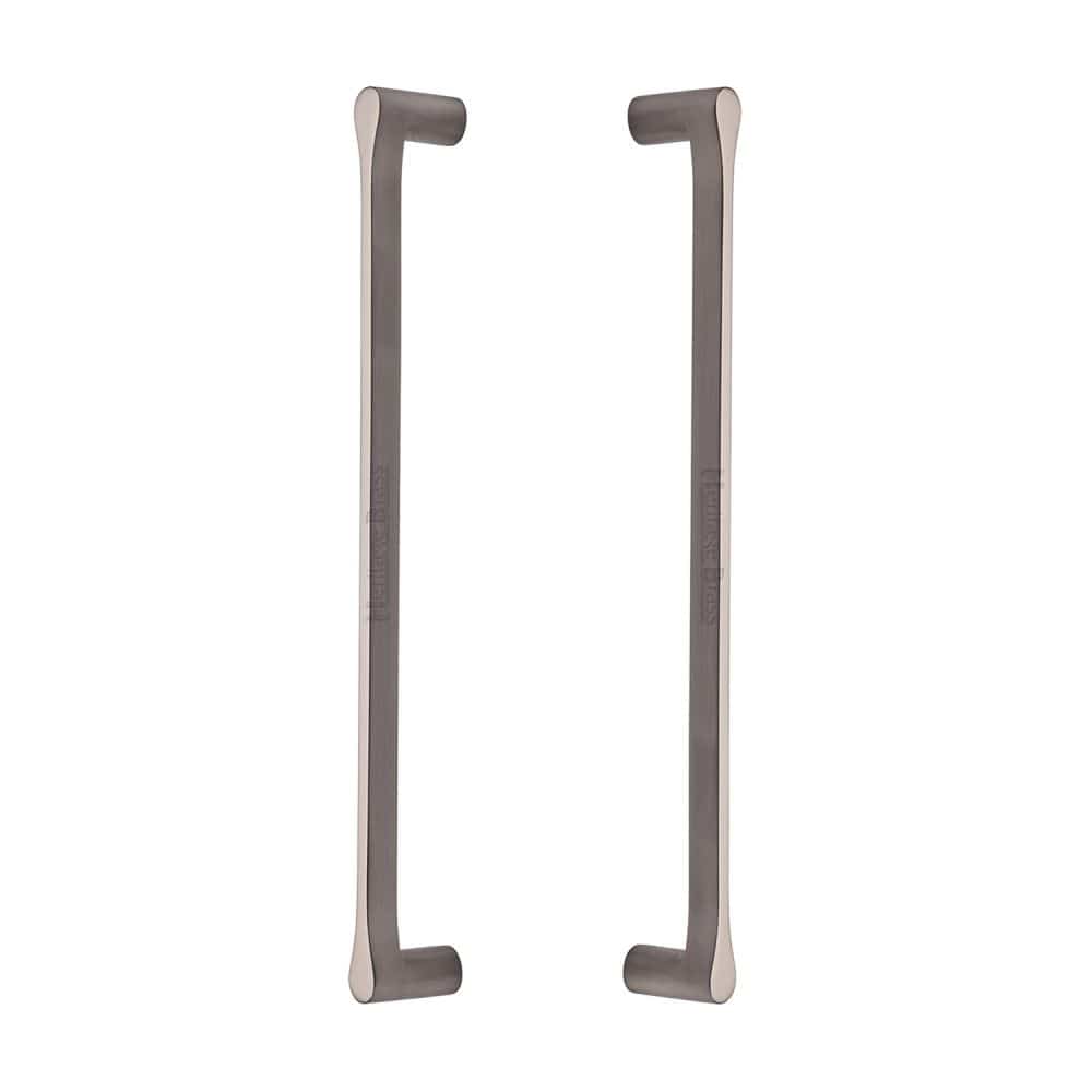 Heritage Brass Door Furniture Satin Nickel / Back to Back Fixing Pack Heritage Brass - Back to Back Door Pull Handle Gio Design 332mm Satin Nickel Finish