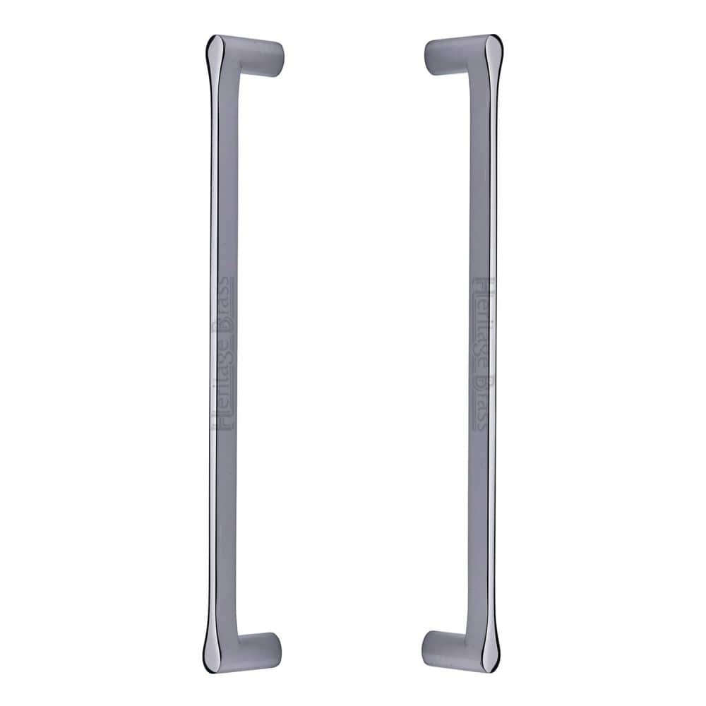 Heritage Brass Door Furniture Polished Chrome / Back to Back Fixing Pack Heritage Brass - Back to Back Door Pull Handle Gio Design 484mm Polished Chrome Finish