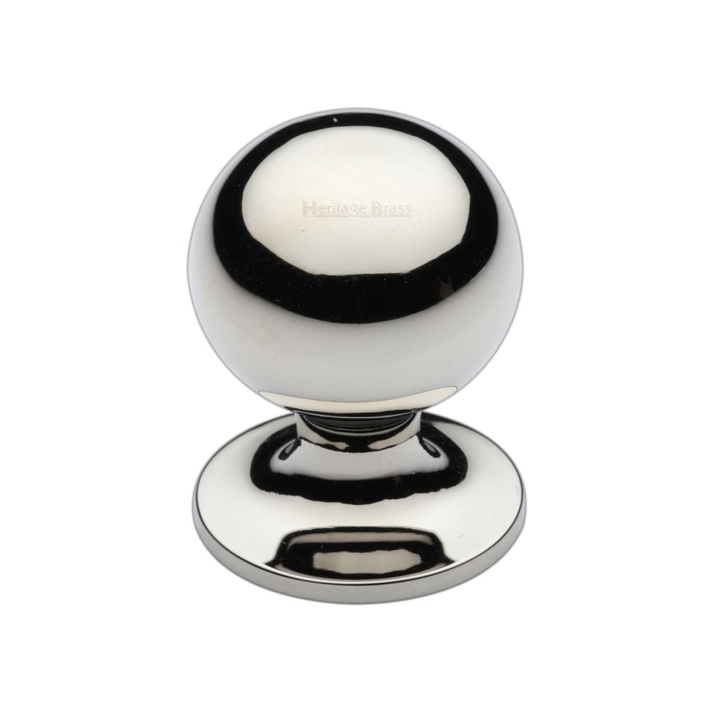 Heritage Brass Cabinet Hardware Polished Nickel / Cabinet Knobs / 25mm Dia. Heritage Brass - Cabinet Knob Ball Design 25mm Polished Nickel Finish