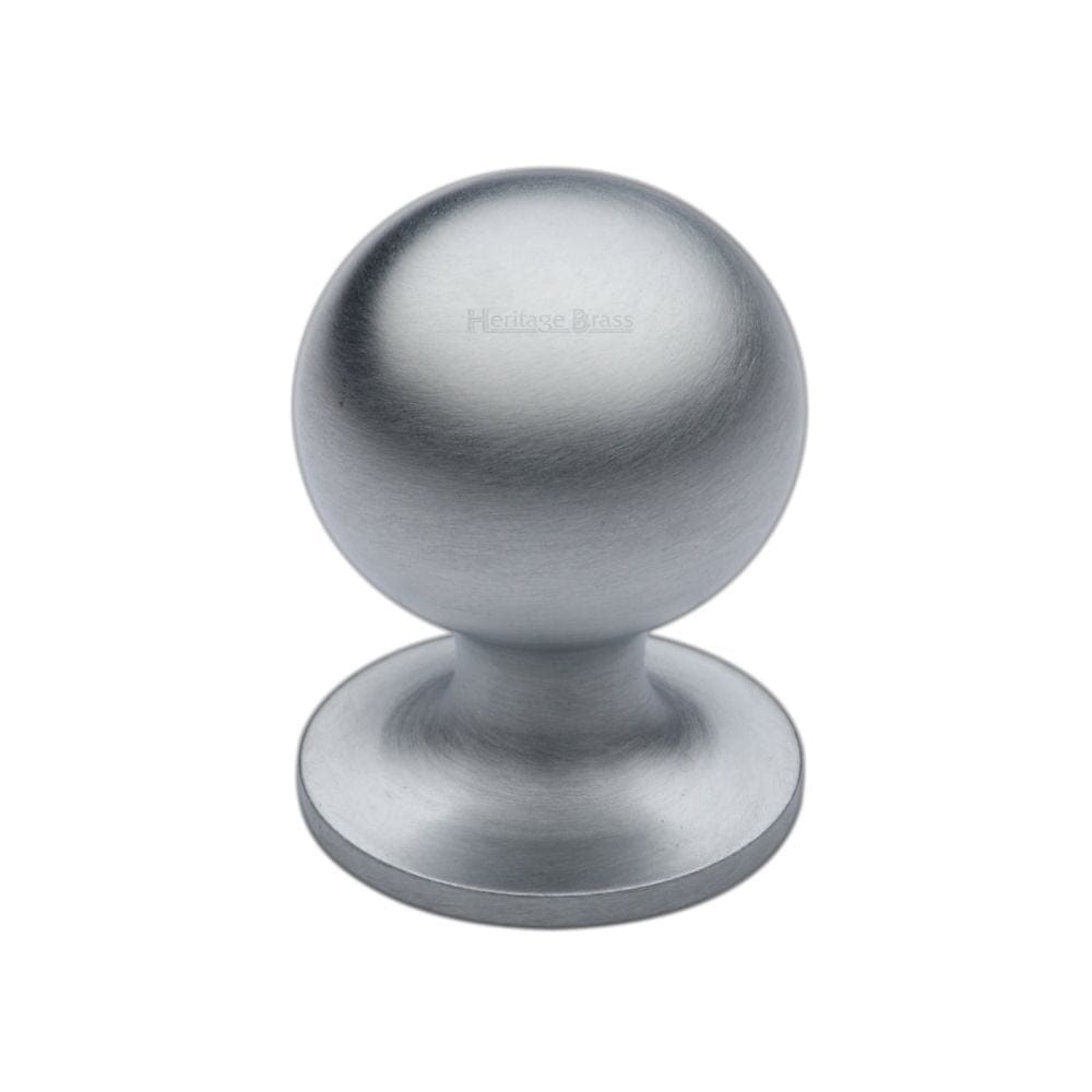 Heritage Brass Cabinet Hardware Satin Chrome / Cabinet Knobs / 25mm Dia. Heritage Brass - Cabinet Knob Ball Design 25mm Satin Chrome Finish