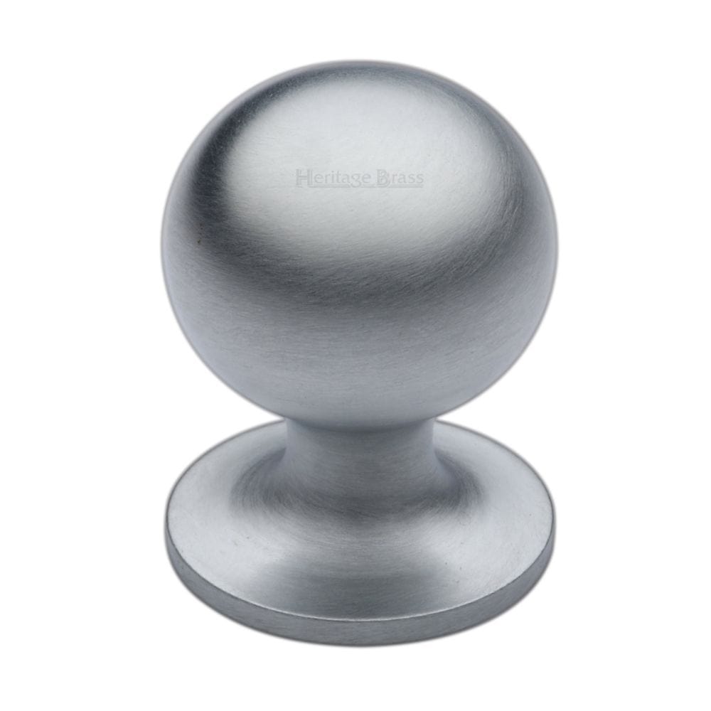 Heritage Brass Cabinet Hardware Satin Chrome / Cabinet Knobs / 38mm Dia. Heritage Brass - Cabinet Knob Ball Design 38mm Satin Chrome Finish