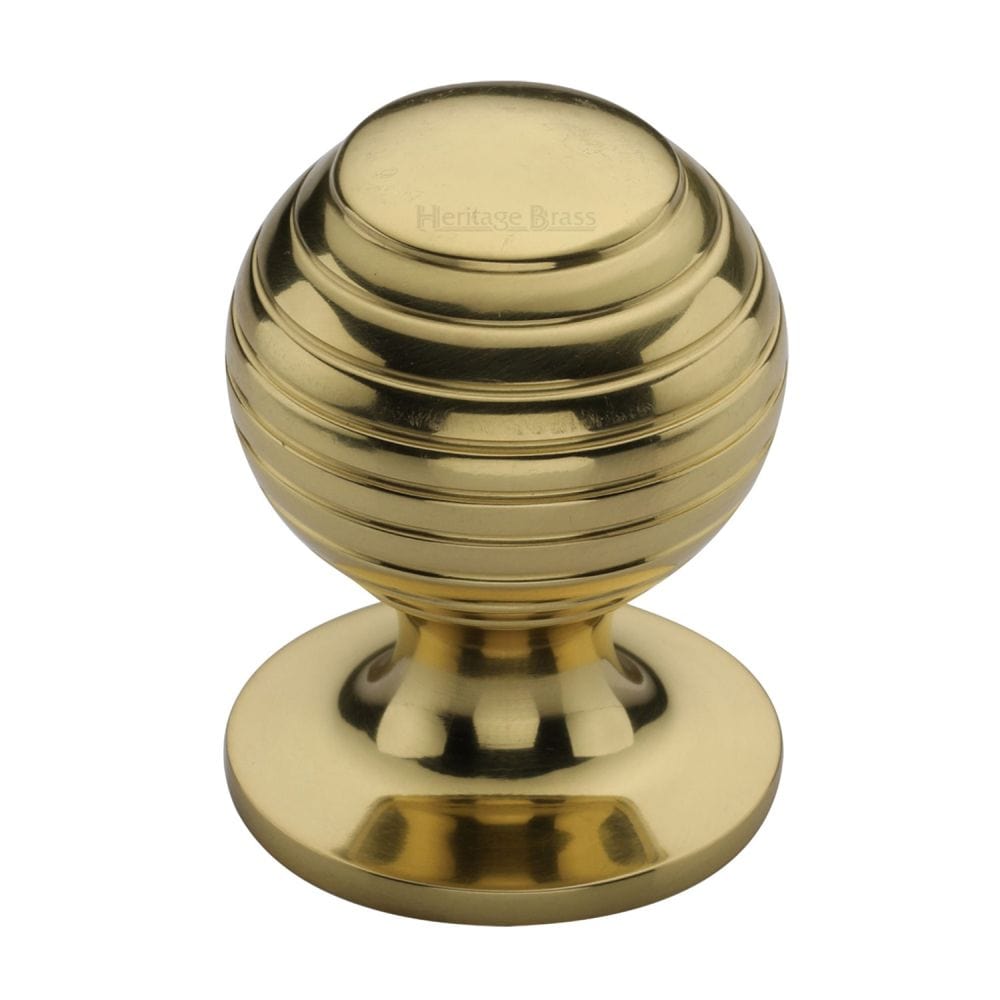 Heritage Brass Cabinet Hardware Polished Brass / Cabinet Knobs / 38mm Dia. Heritage Brass - Cabinet Knob Beehive Design 38mm Polished Brass Finish