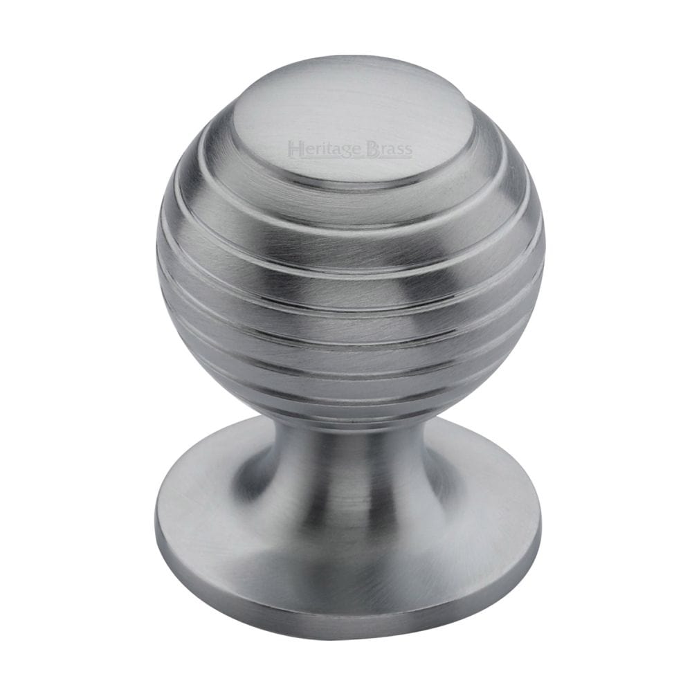 Heritage Brass Cabinet Hardware Satin Chrome / Cabinet Knobs / 38mm Dia. Heritage Brass - Cabinet Knob Beehive Design 38mm Satin Chrome Finish