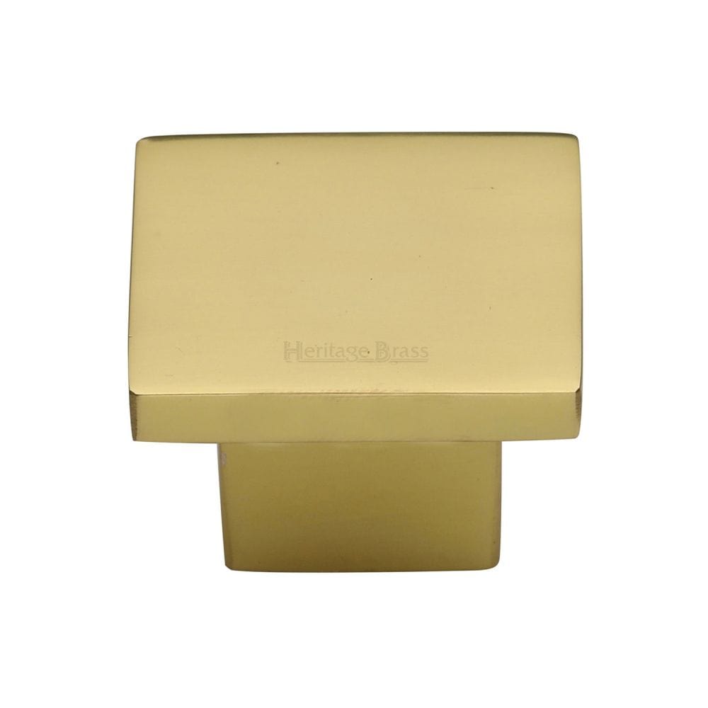 Heritage Brass Cabinet Hardware Polished Brass / Cabinet Knobs / 40mm Dia. Heritage Brass - Cabinet Knob Classic Square Design 40mm Polished Brass Finish
