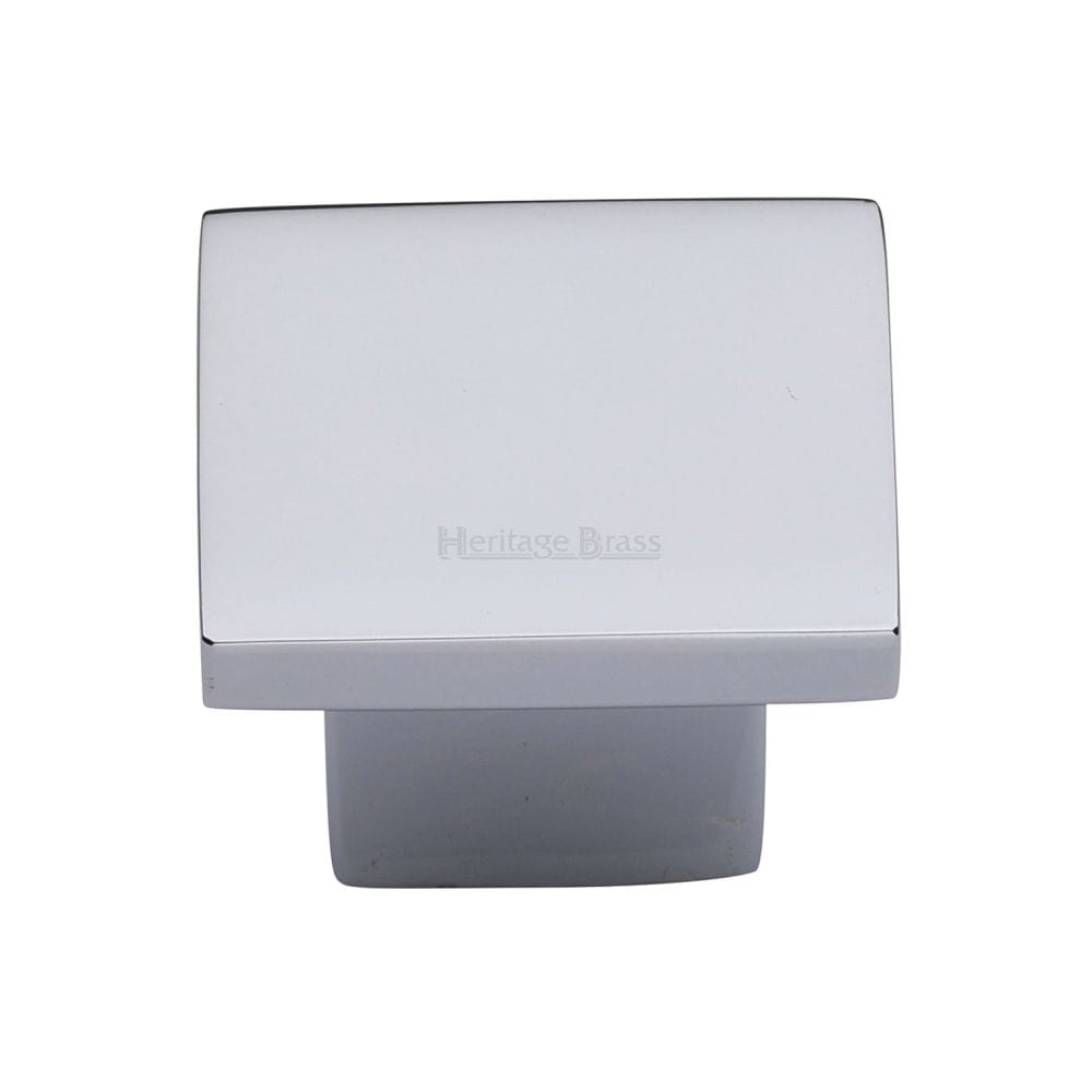 Heritage Brass Cabinet Hardware Polished Chrome / Cabinet Knobs / 40mm Dia. Heritage Brass - Cabinet Knob Classic Square Design 40mm Polished Chrome Finish
