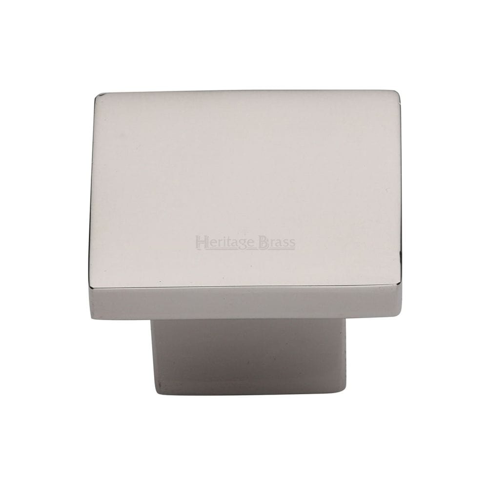 Heritage Brass Cabinet Hardware Polished Nickel / Cabinet Knobs / 40mm Dia. Heritage Brass - Cabinet Knob Classic Square Design 40mm Polished Nickel Finish