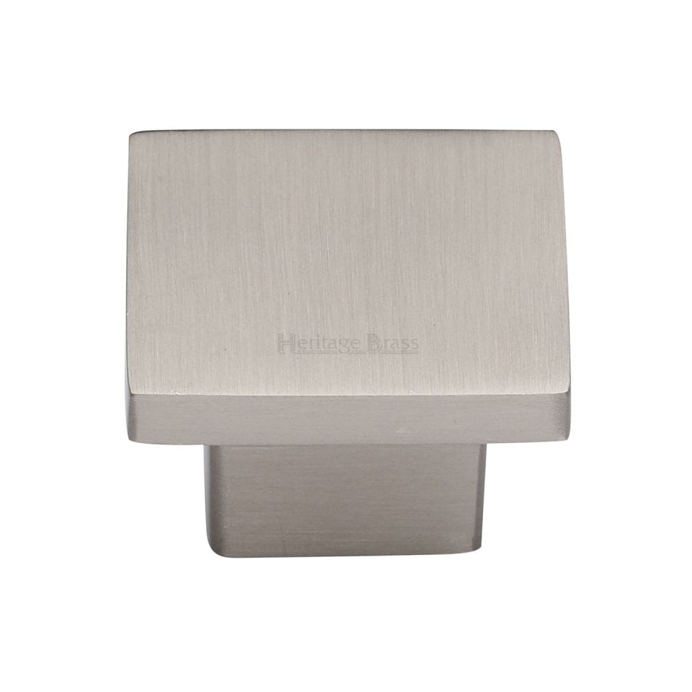 Heritage Brass Cabinet Hardware Satin Nickel / Cabinet Knobs / 40mm Dia. Heritage Brass - Cabinet Knob Classic Square Design 40mm Satin Nickel Finish