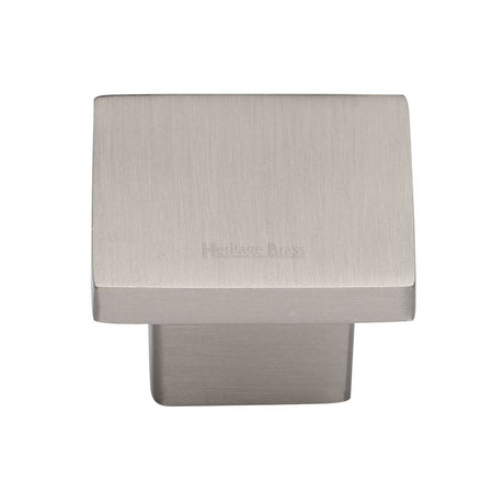 Heritage Brass Cabinet Hardware Satin Nickel / Cabinet Knobs / 40mm Dia. Heritage Brass - Cabinet Knob Classic Square Design 40mm Satin Nickel Finish