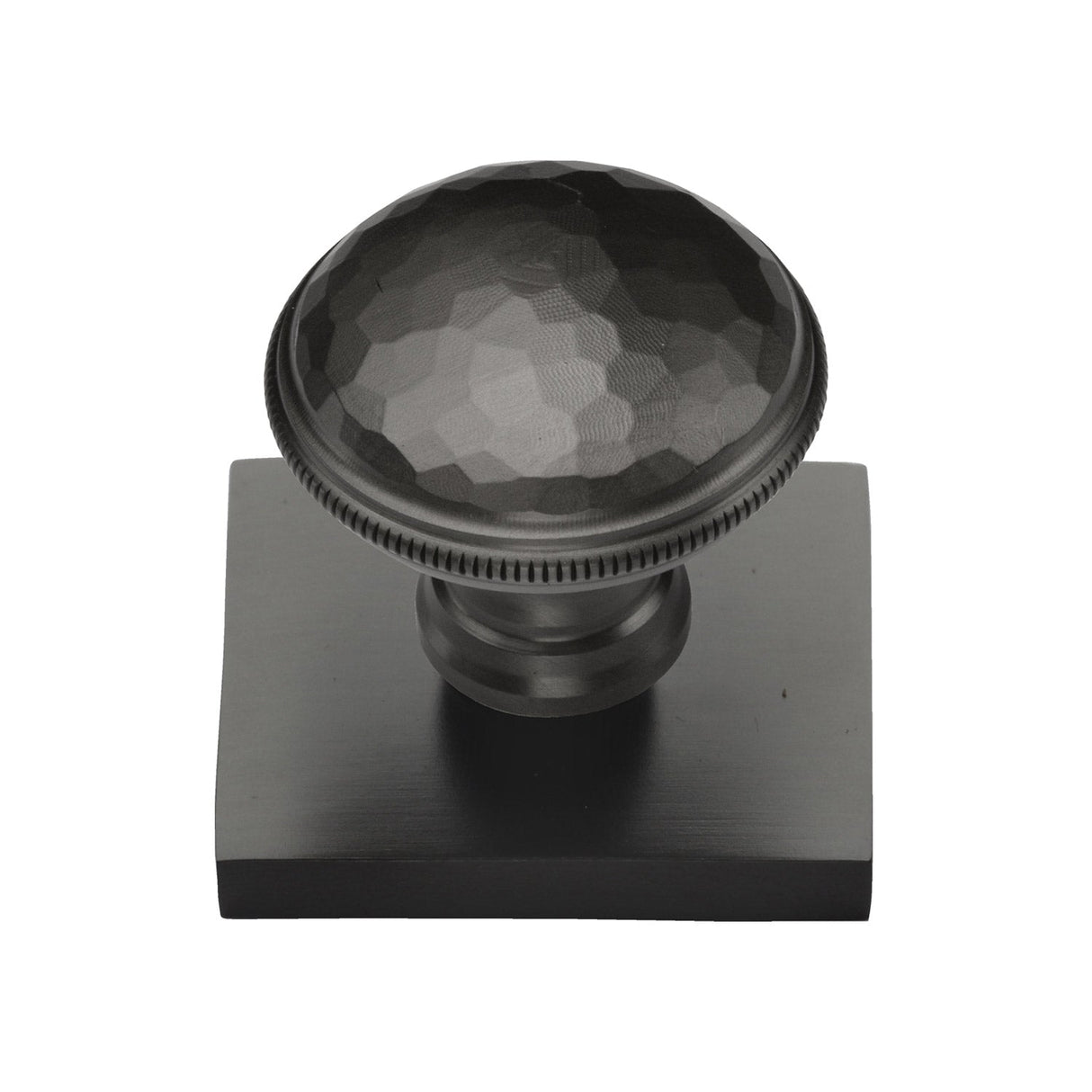 Heritage Brass Cabinet Hardware Matt Bronze / Cabinet Knob on Backplate / 31mm Dia. Heritage Brass - Cabinet Knob Diamond Cut Design with Square Backplate 32mm Matt