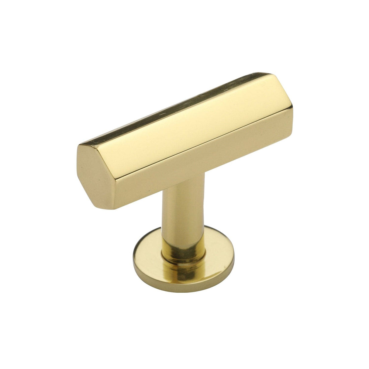 Heritage Brass Cabinet Hardware Polished Brass / Cabinet T-Pulls / 41mm Dia. Heritage Brass - Cabinet Knob Hexagon T-Bar Design with Rose 41mm Polished Brass Fin