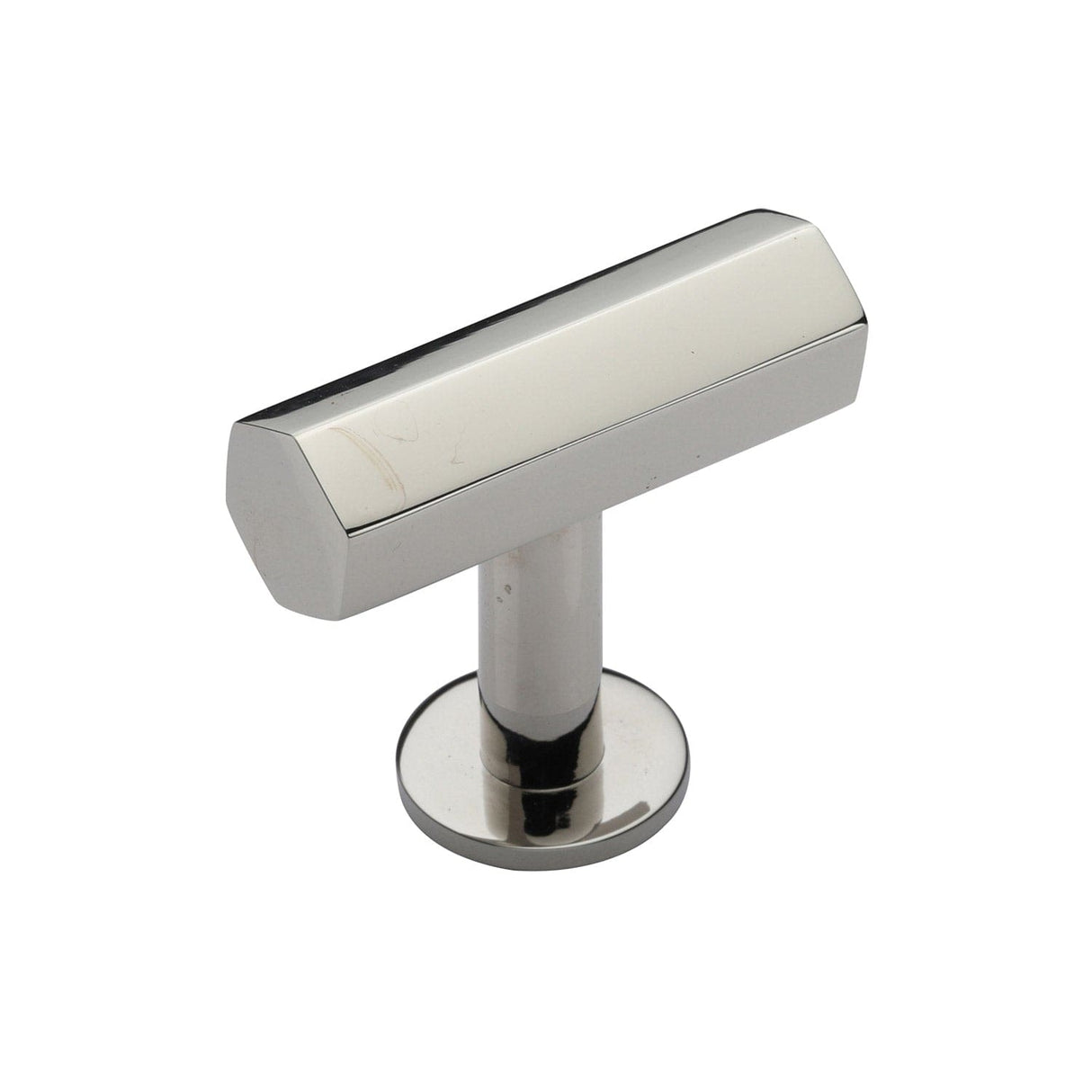 Heritage Brass Cabinet Hardware Polished Nickel / Cabinet T-Pulls / 41mm Dia. Heritage Brass - Cabinet Knob Hexagon T-Bar Design with Rose 41mm Polished Nickel Fi