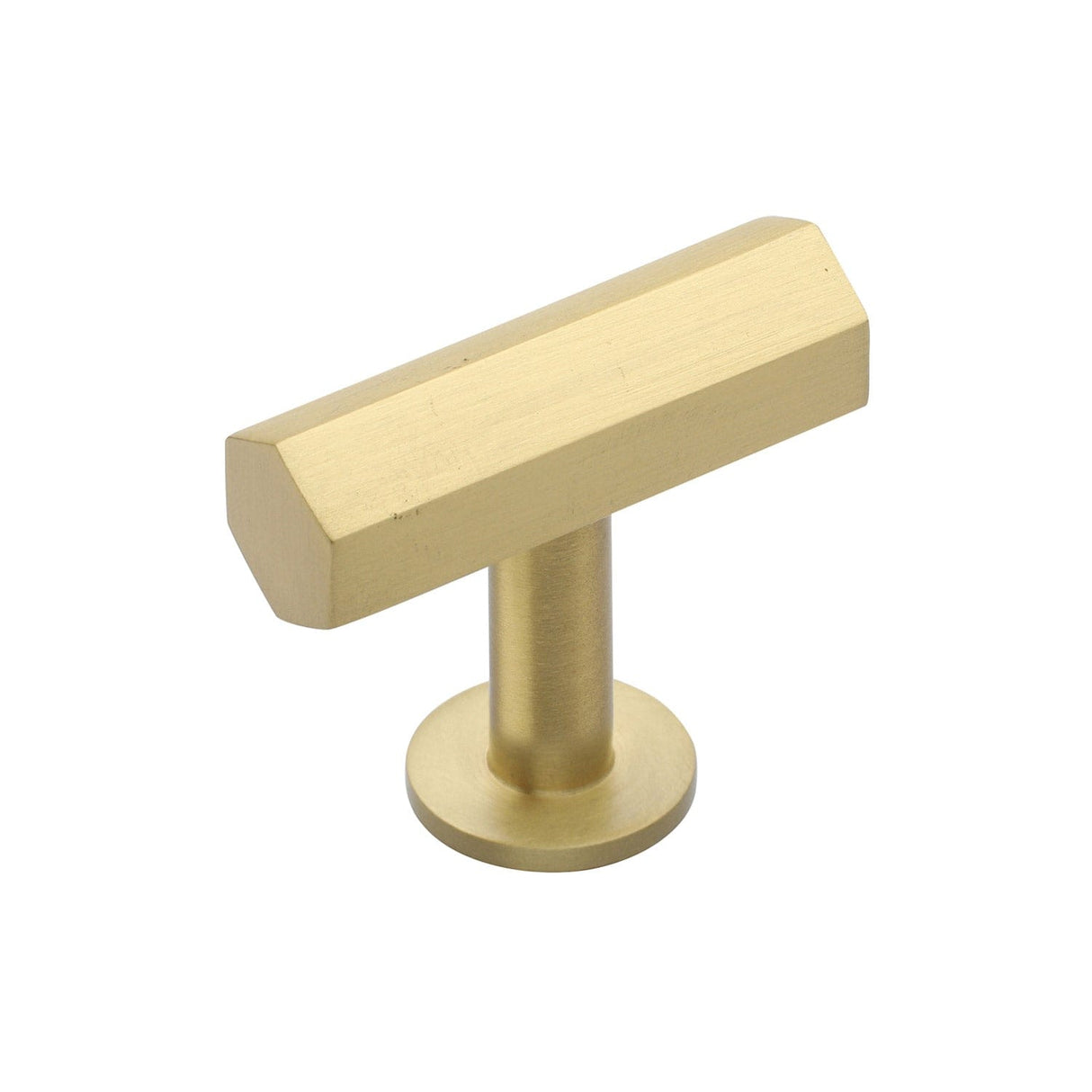 Heritage Brass Cabinet Hardware Satin Brass / Cabinet T-Pulls / 41mm Dia. Heritage Brass - Cabinet Knob Hexagon T-Bar Design with Rose 41mm Satin Brass Fin