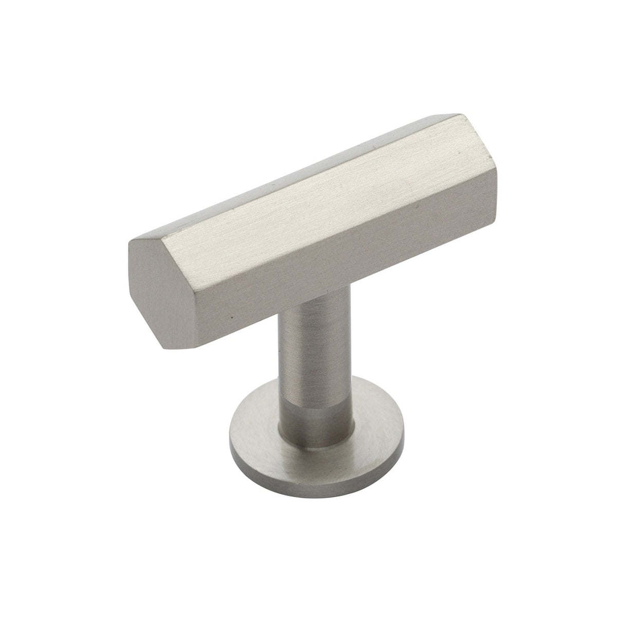 Heritage Brass Cabinet Hardware Satin Nickel / Cabinet T-Pulls / 41mm Dia. Heritage Brass - Cabinet Knob Hexagon T-Bar Design with Rose 41mm Satin Nickel Fi