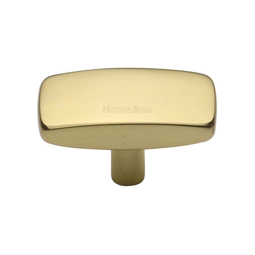 Heritage Brass Cabinet Hardware Polished Brass / Cabinet Knobs / 41mm Dia. Heritage Brass - Cabinet Knob Rectangular Design 41mm Polished Brass Finish
