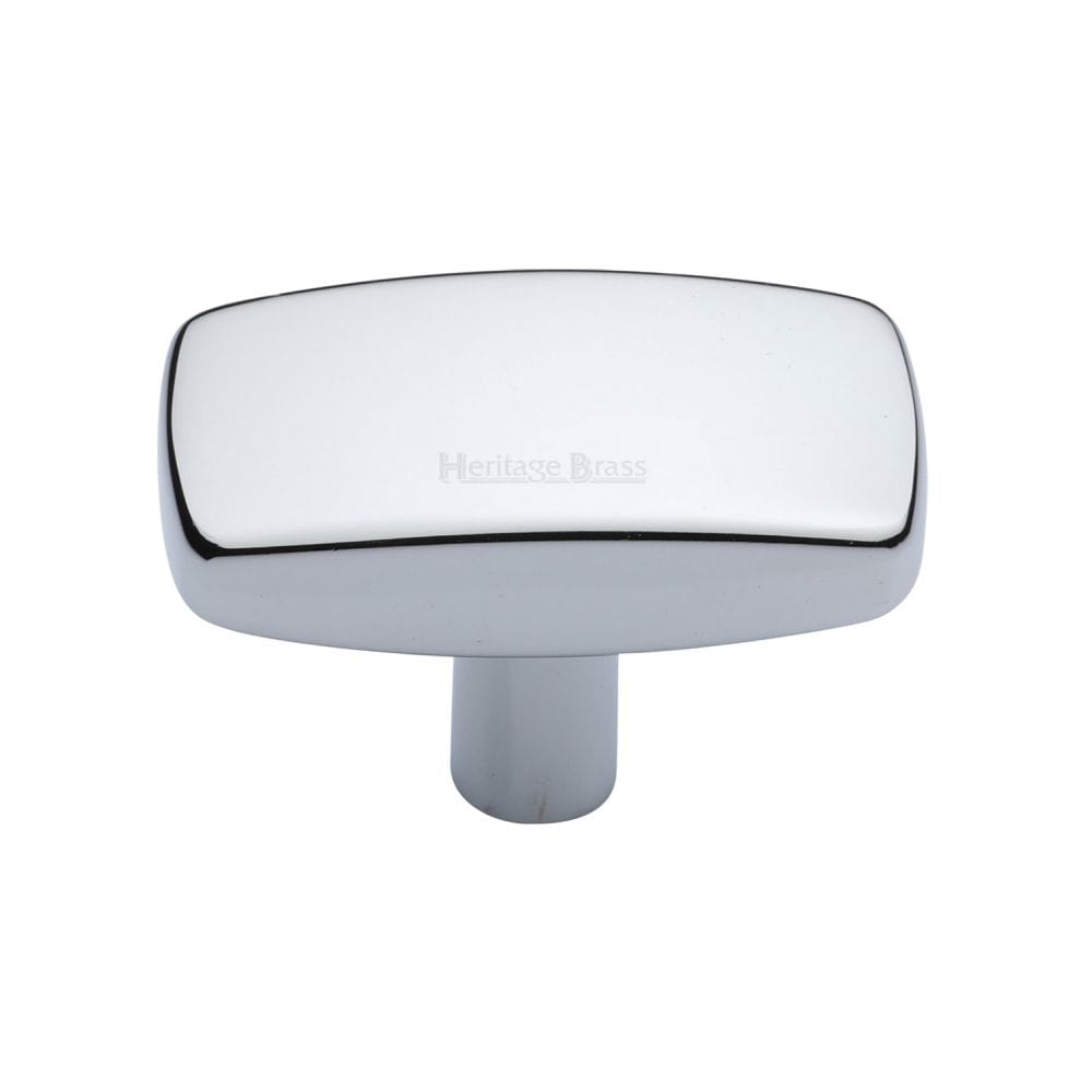Heritage Brass Cabinet Hardware Polished Chrome / Cabinet Knobs / 41mm Dia. Heritage Brass - Cabinet Knob Rectangular Design 41mm Polished Chrome Finish