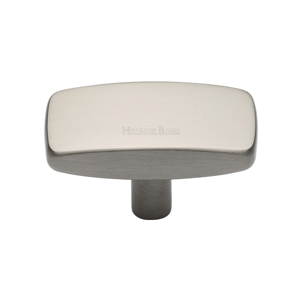 Heritage Brass Cabinet Hardware Satin Nickel / Cabinet Knobs / 41mm Dia. Heritage Brass - Cabinet Knob Rectangular Design 41mm Satin Nickel Finish