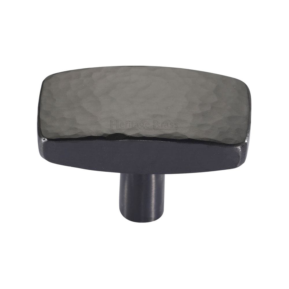Heritage Brass Cabinet Hardware Matt Bronze / Cabinet Knobs / 47mm Dia. Heritage Brass - Cabinet Knob Rectangular Hammered Design 47mm Matt Bronze Finis