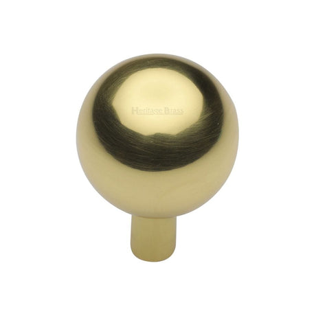 Heritage Brass Cabinet Hardware Polished Brass / Cabinet Knobs / 28mm Dia. Heritage Brass - Cabinet Knob Sphere Design 28mm Polished Brass Finish