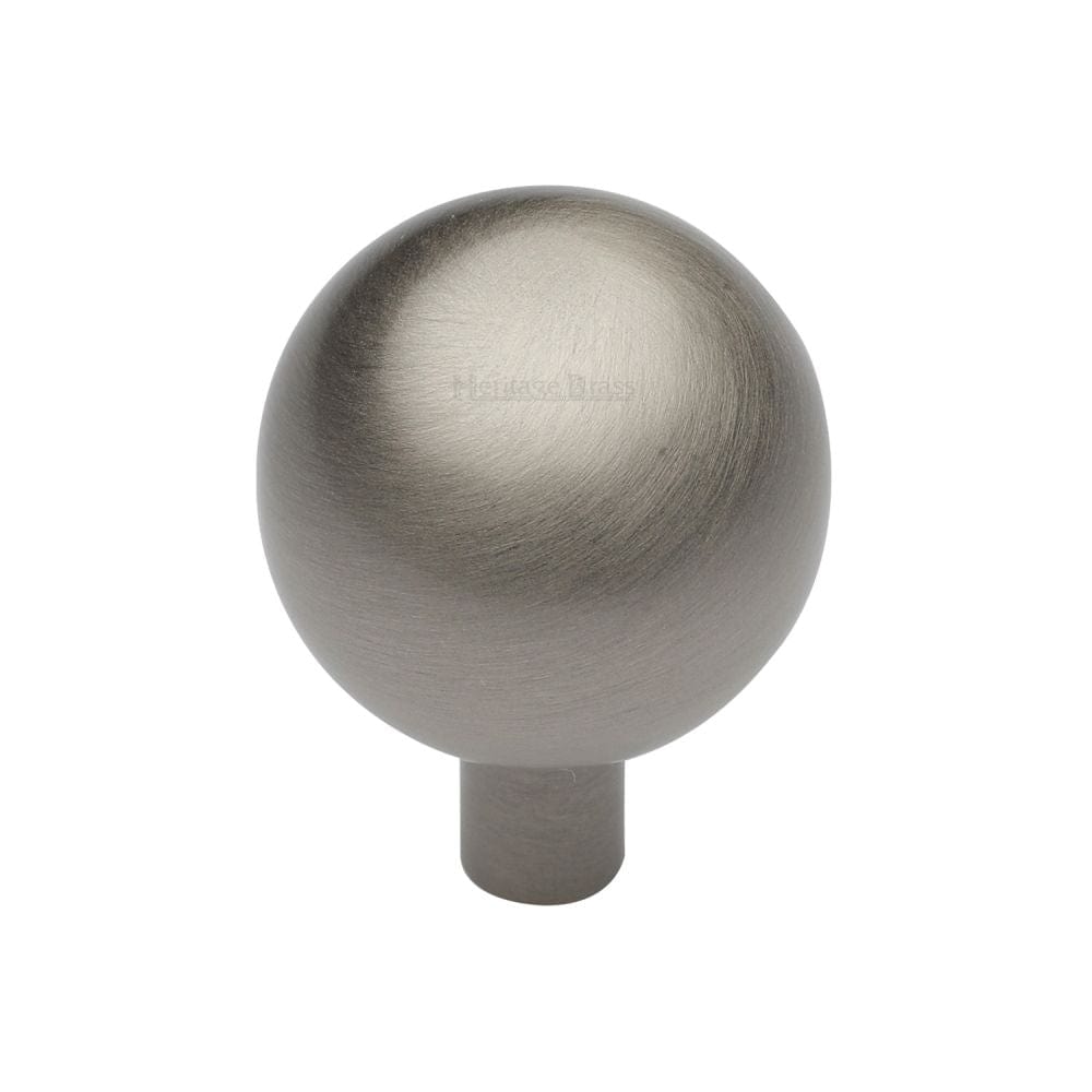 Heritage Brass Cabinet Hardware Satin Nickel / Cabinet Knobs / 28mm Dia. Heritage Brass - Cabinet Knob Sphere Design 28mm Satin Nickel Finish